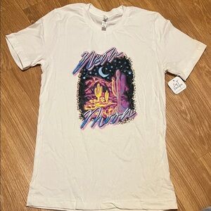 Bella canvas Neon Graphic White T-Shirt small new super soft